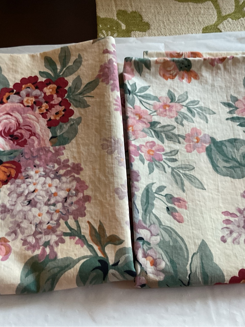 VTG 2X LAUREN RALPH LAUREN Allison Floral Standard Pillowcases Made in USA-Rare!
